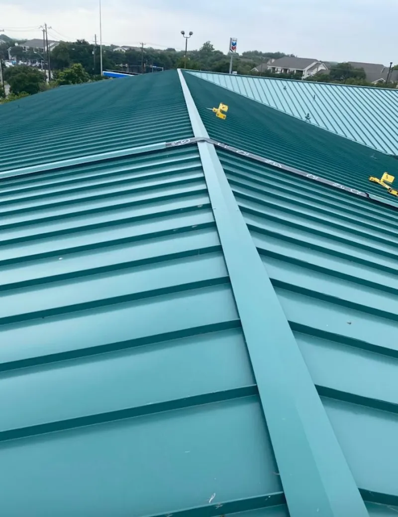 Green commercial metal roof ridge and valley for Metal Roof Repair in Pittston
